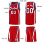 Custom Red Royal-White Ribbon Pattern Basketball Kits Limited
