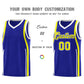 Custom Royal Fluorescent Yellow-White Ribbon Pattern Basketball Kits Limited