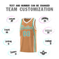 Custom Buckskin Brown Bright Green-White Ribbon Pattern Basketball Kits Limited