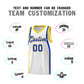 Custom White Royal-Gold Ribbon Pattern Basketball Kits Limited