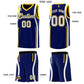 Custom Navy Gold-White Ribbon Pattern Basketball Kits Limited