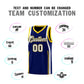 Custom Navy Gold-White Ribbon Pattern Basketball Kits Limited