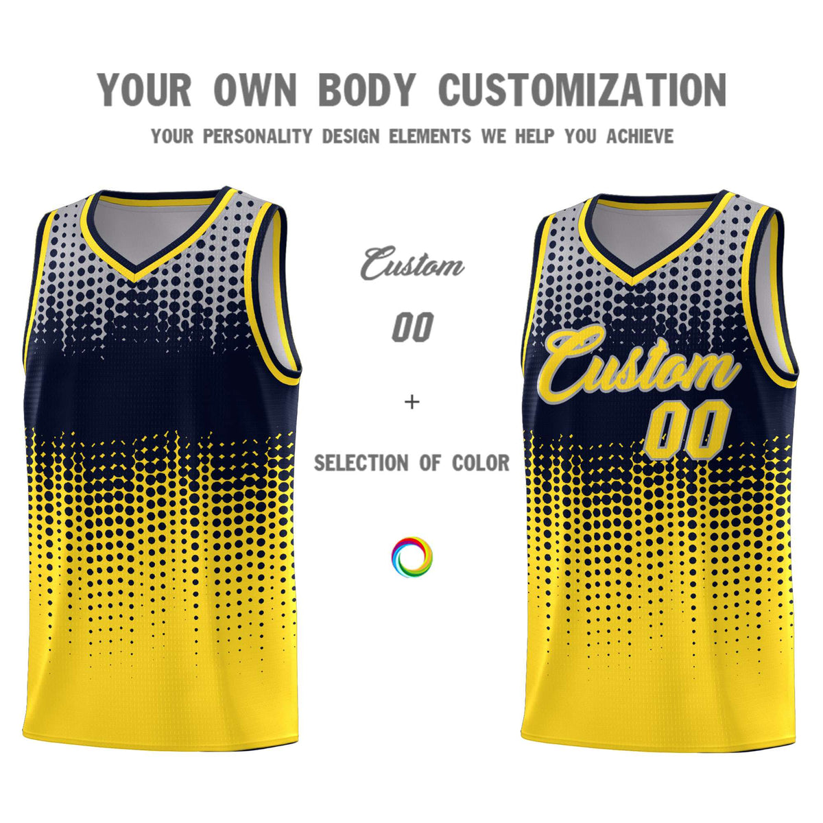 Custom Gold Gradient Dots Design Pattern Sports Uniform Basketball Jersey Limited