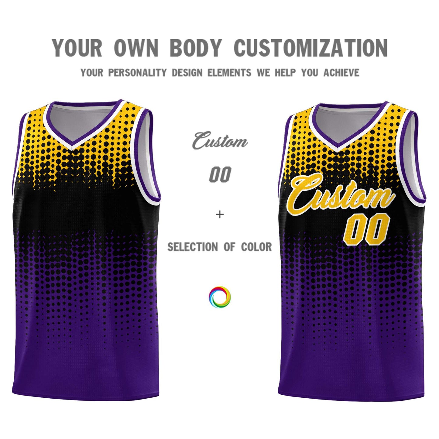 Custom Purple Gradient Dots Design Pattern Sports Uniform Basketball Jersey Limited
