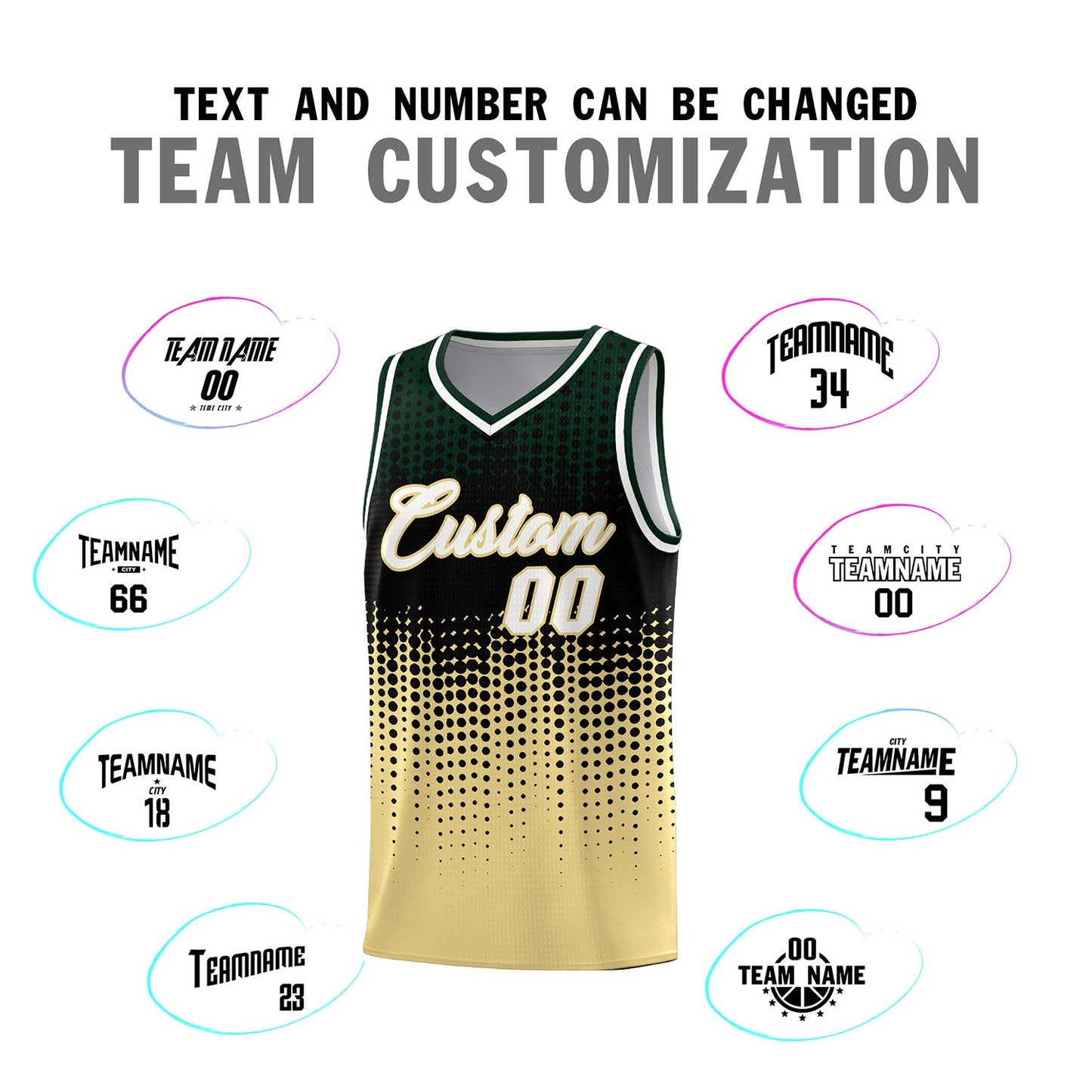 Custom Khaki Gradient Dots Design Pattern Sports Uniform Basketball Jersey Limited