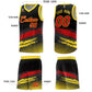 Custom Black Red and Gold Graffiti Pattern Sports Uniform Basketball Jersey Limited