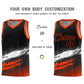 Custom Black White and Orange Graffiti Pattern Sports Uniform Basketball Jersey Limited