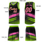 Custom Black Pink and Neon Green Graffiti Pattern Sports Uniform Basketball Jersey Limited