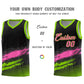 Custom Black Pink and Neon Green Graffiti Pattern Sports Uniform Basketball Jersey Limited