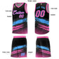 Custom Black Powder Blue and Pink Graffiti Pattern Sports Uniform Basketball Jersey Limited