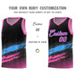 Custom Black Powder Blue and Pink Graffiti Pattern Sports Uniform Basketball Jersey Limited