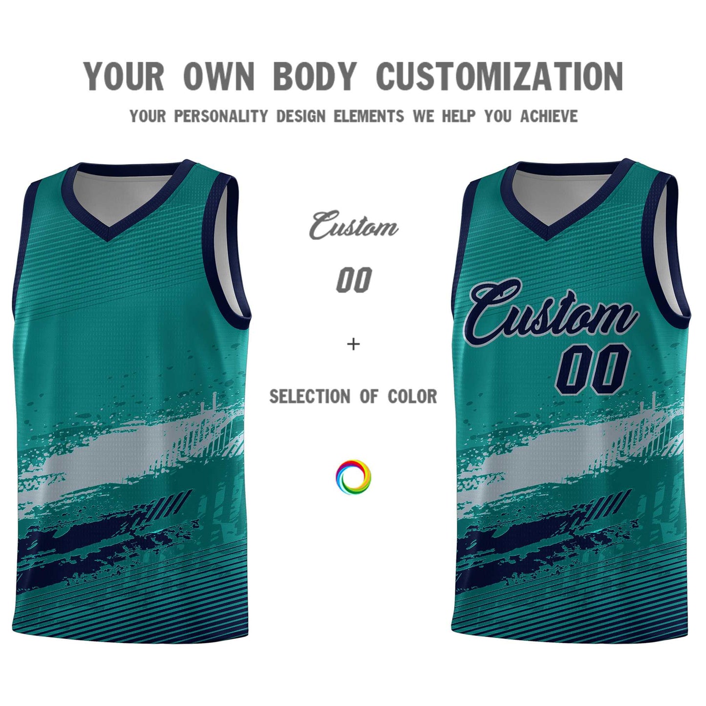 Custom Aqua Gray and Navy Graffiti Pattern Sports Uniform Basketball Jersey Limited