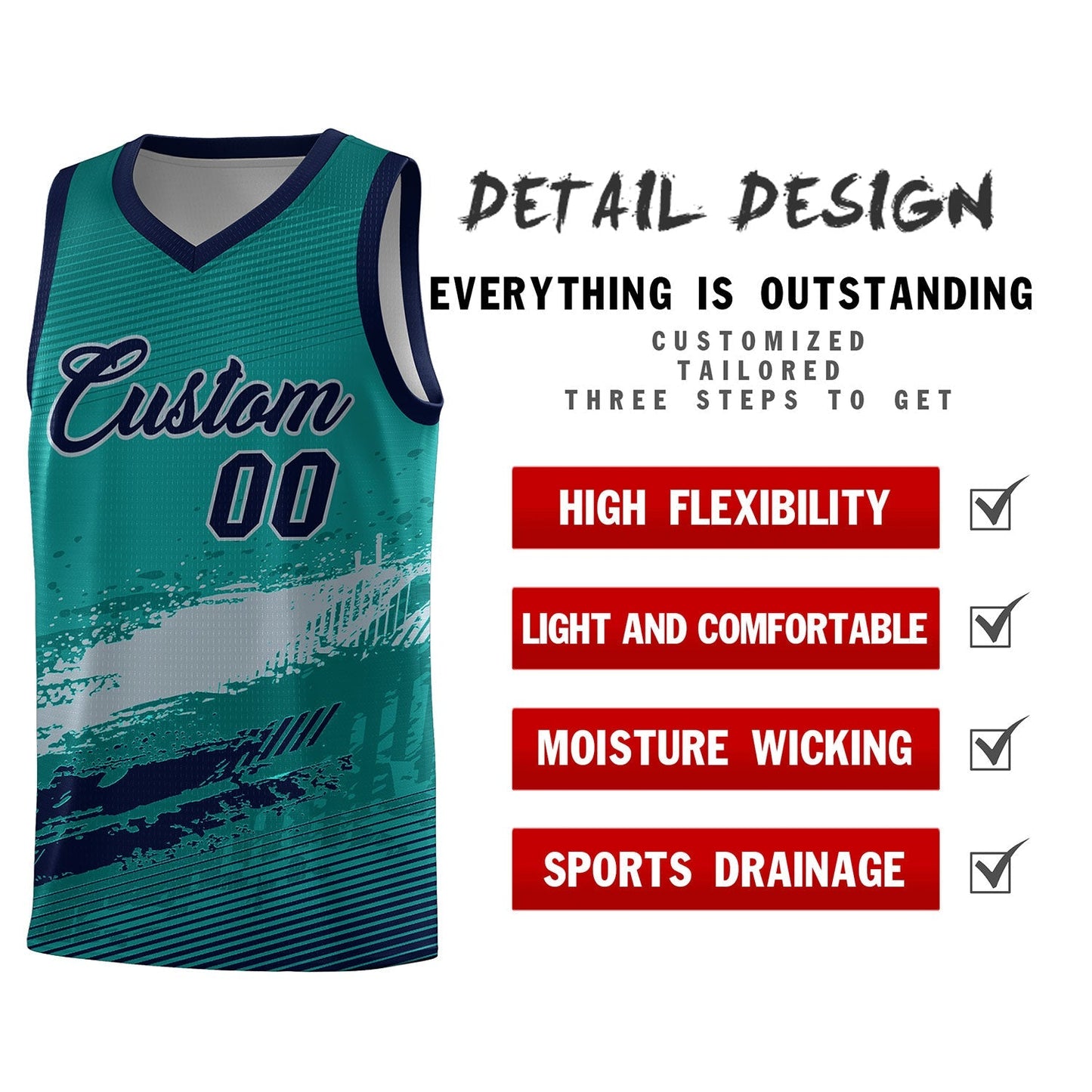 Custom Aqua Gray and Navy Graffiti Pattern Sports Uniform Basketball Jersey Limited
