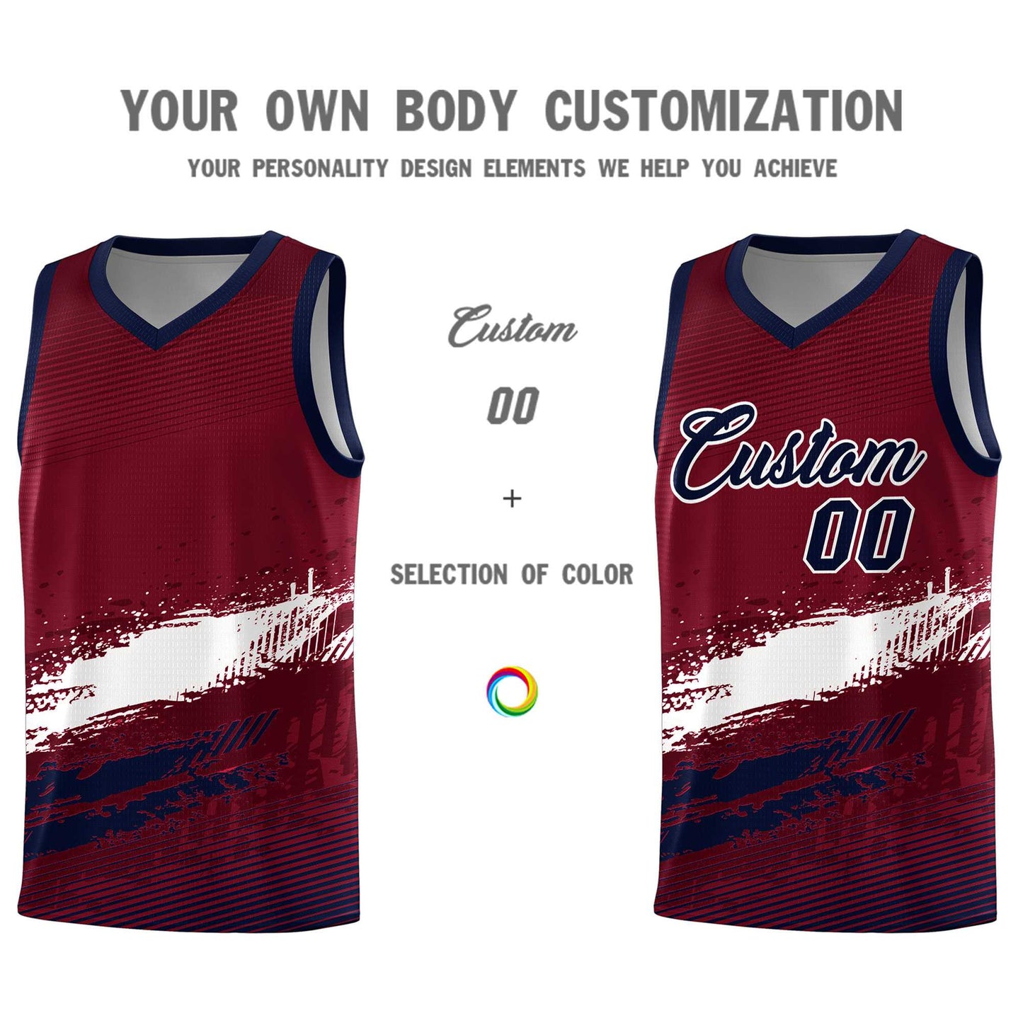 Custom Crimson White and Navy Graffiti Pattern Sports Uniform Basketball Jersey Limited