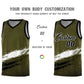 Custom Olive White and Black Graffiti Pattern Sports Uniform Basketball Jersey Limited