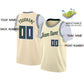 Custom Cream Hunter Green Classic Tops Casual Fake Sleeve Basketball Jersey Limited