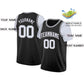 Custom Black White-Gray Classic Tops Casual Fake Sleeve Basketball Jersey Limited