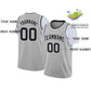 Custom Gray Black-White Classic Tops Casual Fake Sleeve Basketball Jersey Limited