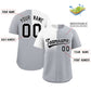 Custom Gray White Personalized Half Gradient Design Authentic Baseball Jersey Limited