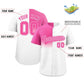 Custom White Pink Personalized Half Gradient Design Authentic Baseball Jersey Limited