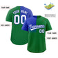 Custom Kelly Green Royal Personalized Half Gradient Design Authentic Baseball Jersey Limited