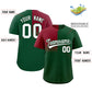 Custom Green Crimson Personalized Half Gradient Design Authentic Baseball Jersey Limited