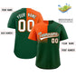 Custom Green Orange Personalized Half Gradient Design Authentic Baseball Jersey Limited