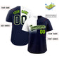 Custom Navy White Personalized Half Gradient Design Authentic Baseball Jersey Limited