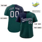 Custom Midnight Green Navy Personalized Half Gradient Design Authentic Baseball Jersey Limited