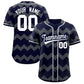 Custom Navy Gray-White Personalized Ripple Design Authentic Baseball Jersey