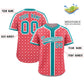 Custom Light Red Aqua-White Personalized Plaid Design Authentic Baseball Jersey Limited