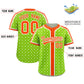 Custom Neon Green Orange-White Personalized Plaid Design Authentic Baseball Jersey Limited