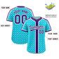 Custom Sky Blue Purple-White Personalized Plaid Design Authentic Baseball Jersey Limited