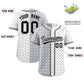 Custom Gray White Split Fashion Plaid Design Authentic Baseball Jersey Limited