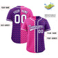 Custom Pink Purple Split Fashion Plaid Design Authentic Baseball Jersey Limited