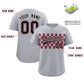 Custom Gray Crimson Personalized Plaid Fashion Design Authentic Baseball Jersey Limited