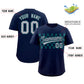 Custom Navy Aqua Personalized Plaid Fashion Design Authentic Baseball Jersey Limited