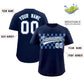 Custom Navy Light Blue Personalized Plaid Fashion Design Authentic Baseball Jersey Limited