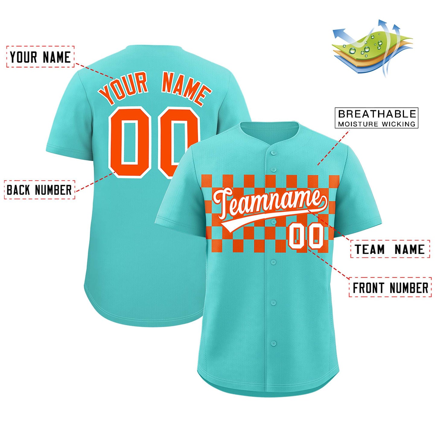 Custom Bright Green Orange Personalized Plaid Fashion Design Authentic Baseball Jersey Limited