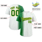 Custom White Kelly Green Pinstripe Personalized Gradient Authentic Baseball Jersey Limited