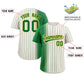 Custom Cream Kelly Green Pinstripe Personalized Gradient Authentic Baseball Jersey Limited