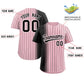 Custom Light Pink Black Pinstripe Personalized Gradient Authentic Baseball Jersey Limited