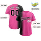 Custom Pink Black Pinstripe Personalized Gradient Authentic Baseball Jersey Limited