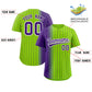Custom Neon Green Purple Pinstripe Personalized Gradient Authentic Baseball Jersey Limited