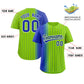 Custom Neon Green Royal Pinstripe Personalized Gradient Authentic Baseball Jersey Limited