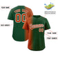 Custom Green Texas Orange Pinstripe Personalized Gradient Authentic Baseball Jersey Limited