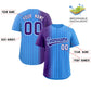 Custom Powder Blue Purple Pinstripe Personalized Gradient Authentic Baseball Jersey Limited