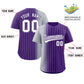 Custom Purple Gray Pinstripe Personalized Gradient Authentic Baseball Jersey Limited
