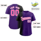 Custom Purple Black Pinstripe Personalized Gradient Authentic Baseball Jersey Limited