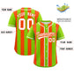 Custom Neon Green Orange Thick Stripe Fashion Authentic Baseball Jersey Limited